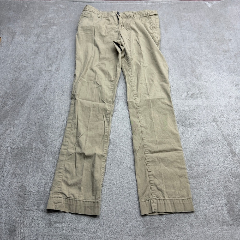 Pilcro Chino Pants Womens 28 Tan Hyphen Fit Straight Leg‎ Cotton Stretch Chinos